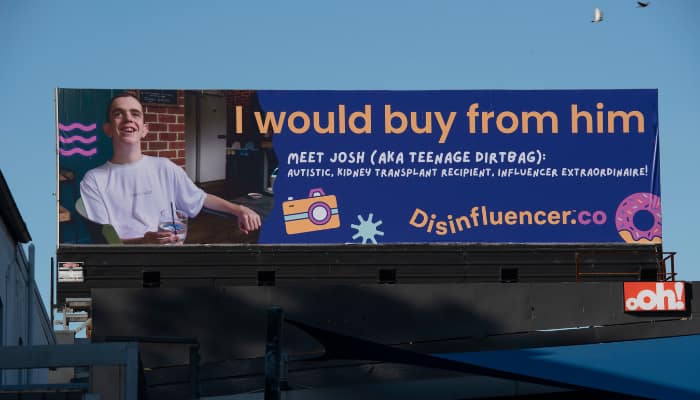 Disinfluencer promotes disability inclusion in new outdoor campaign marking its debut