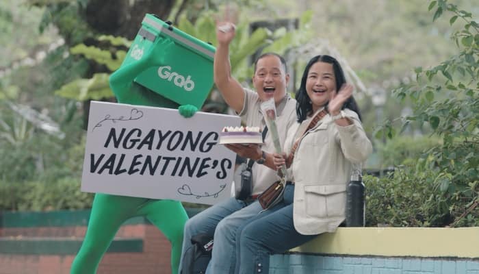 Grab surprises Filipino couples with walking delivery bag for Valentine’s Day