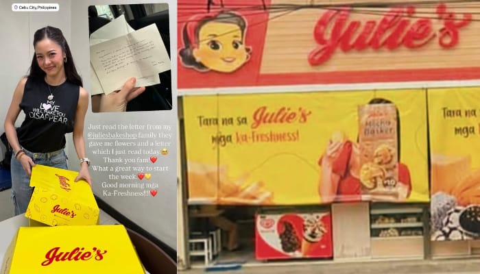 Filipino actress’ face covered in Julie’s Bakeshop tarpaulins in Davao following controversial show spiel