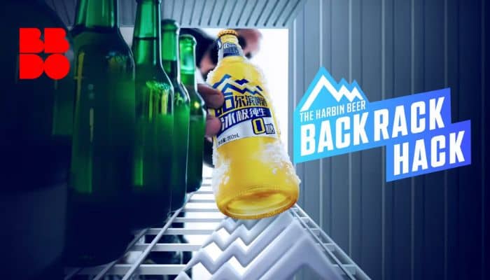 bbdo china harbin beer back rack hack