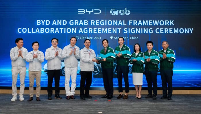 Grab forges partnership with BYD to provide SEA driver-partners with access to EVs